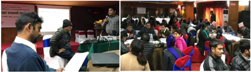Picture 2: Mr. Ganesh K.C is presenting about the challenges on inclusive education in Nepal.
