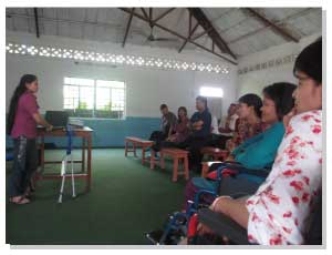 Manju talking to the audience